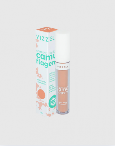 Vizzela Corretivo Líquido Camuflagem Salmão 5g cobertura modulável acabamento matte