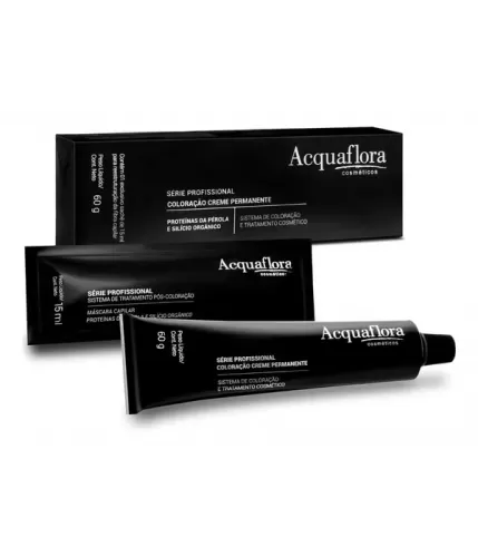 Coloração Permanente Acquaflora Louro Natural Marrom 7.7 60g hidratante brilho intenso