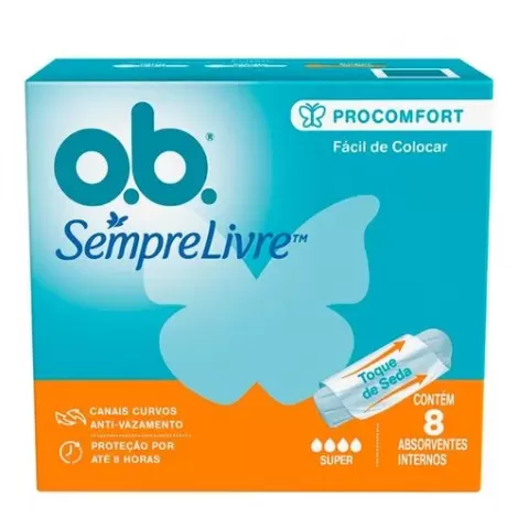 O.B. Absorvente Interno ProComfort Super 8 unidades fluxo intenso toque suave