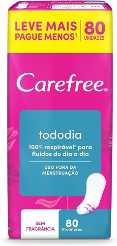 Carefree Protetor Diário Proteção 80 unidades ultrafino sem fragrância