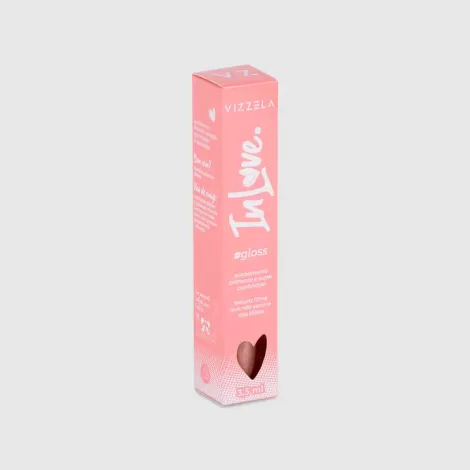 Vizzela Gloss In Love 08 Docinho 3,5ml brilho espelhado textura confortável