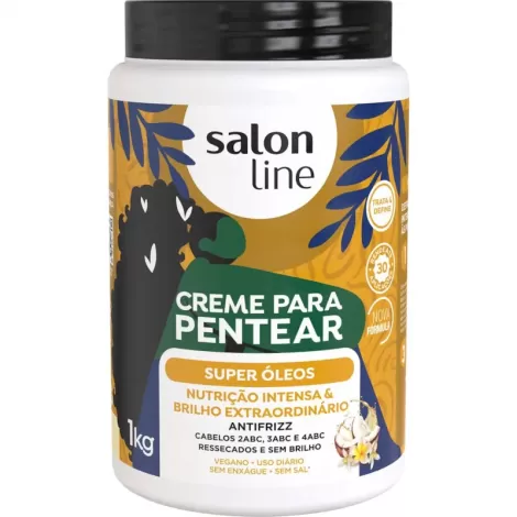 Salon Line Creme de Pentear Super Óleos 1kg nutritivo hidratante antifrizz