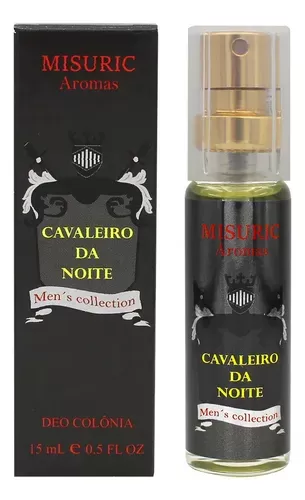 Misuric Perfume Masculino Cavaleiro da Noite 15ml aroma fougere amadeirado