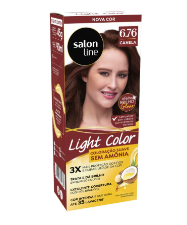Salon Line Light Color 6.76 Canela 50g hidratante nutritivo