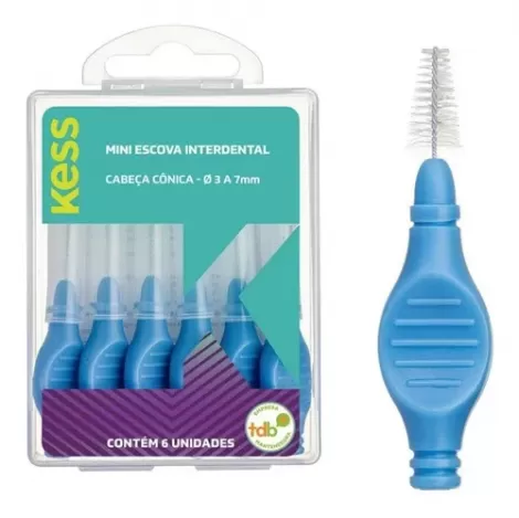 Kess Mini Escova Interdental Cônica 6 unidades limpeza interdental proteção gengival
