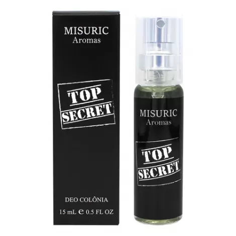 Misuric Perfume Masculino Top Secret 15ml aroma oriental amadeirado