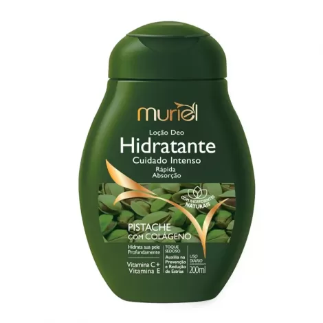 Muriel Loção Hidratante Corporal Pistache com Colágeno 200ml hidratante desodorante