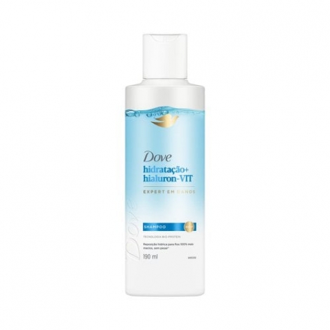 Dove Shampoo 190ml Hidratação + Hialuron-Vit cabelos ressecados maciez brilho natural