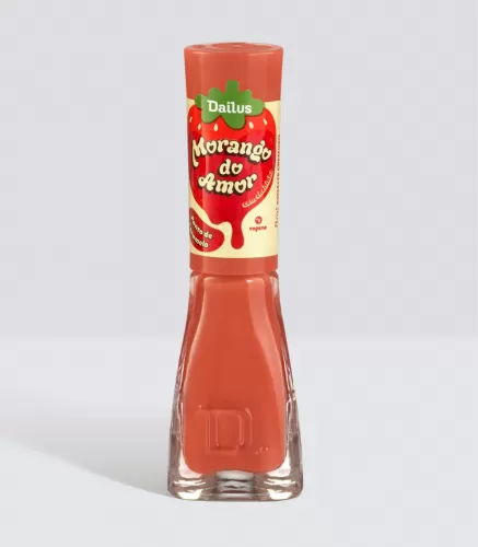 Esmalte Dailus Morango do Amor Ponto de Caramelo 8ml brilho intenso secagem rápida