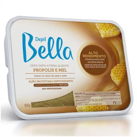 Depil Bella Cera Quente Própolis Mel 800g nutritiva protetora
