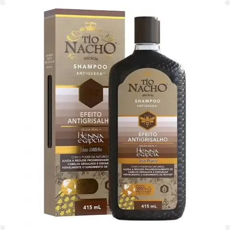 Tio Nacho Shampoo Antiqueda Antigrisalho 415ml fortalecedor tonalizante natural