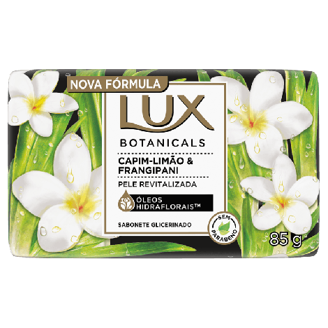 Lux Sabonete Barra Botanicals Capim limão Frangipani 85g hidratante refrescante