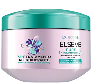 Elseve Máscara de Tratamento Reequilibrante Pure Hialurônico 300g hidratante reparador