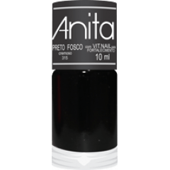 Esmalte Anita Glitter Preto Fosco 10ml moderno duradouro