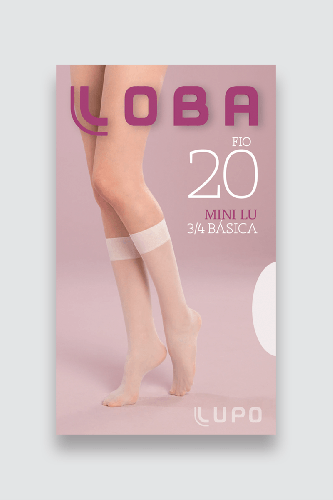 Meia 3/4 Lupo Mini Lu fio 20 tamanho único conforto compressão