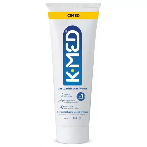 Gel Lubrificante Íntimo K-Med 100g hidratante confortável