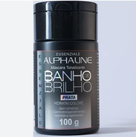 Alpha Line Banho de Brilho Intensificador 100g Prata hidratação realce luminosidade