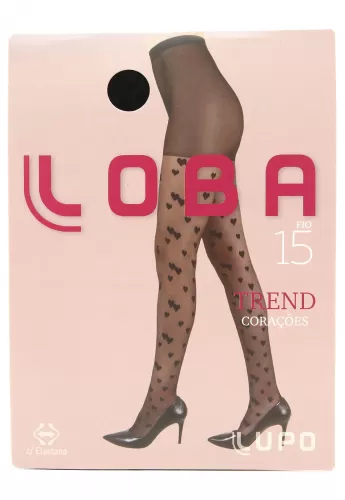 Meia-Calça Lupo Corações  tamanho M leve transparência conforto preta