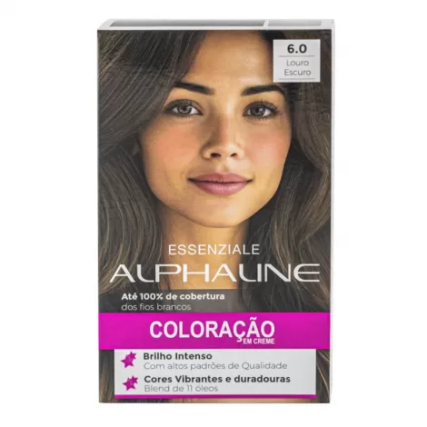 Tinta Alpha Line Essenziale 6.0 Louro Escuro Natural 40ml permanente nutritiva antioxidante