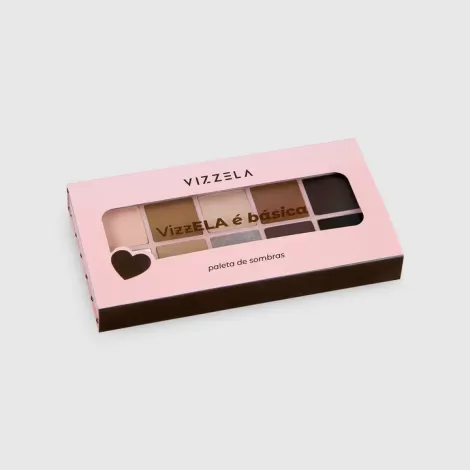 Vizzela Ela é Básica Paleta de Sombra 12g pigmentação intensa vegana