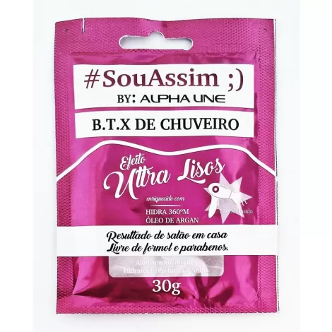 Alpha Line Sachê Máscara BTX 30g restauração hidratação alinhamento capilar