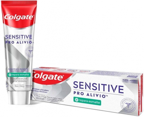 Colgate Sensitive Pró Alívio Repara Esmalte Creme Dental 110g reparador anticaries hálito fresco