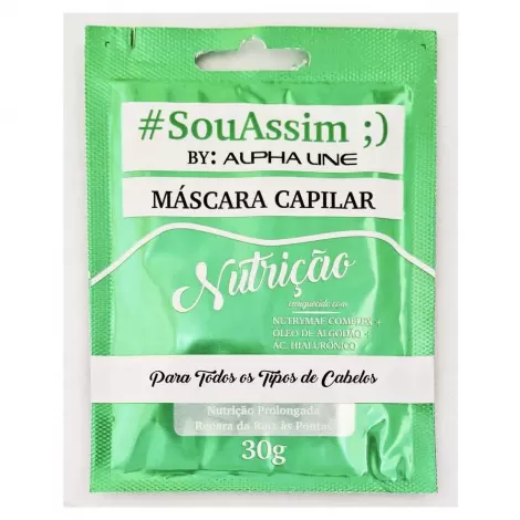 Alpha Line Sachê Máscara Nutrição 30g hidratação nutrição capilar prática