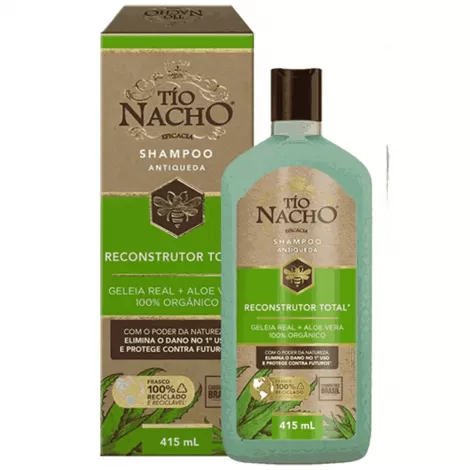 Tio Nacho Shampoo Reconstrutor Total Aloe Vera 415ml hidratante fortalecedor
