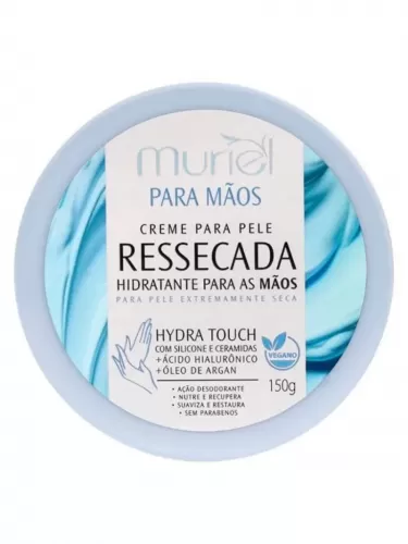 Muriel Creme Hidratante Hydra Touch 150g mãos ressecadas toque aveludado
