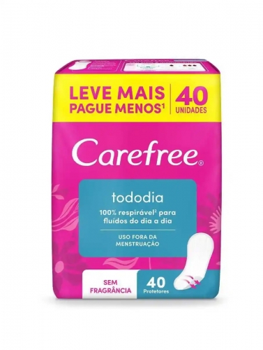 Carefree Protetor Diário Brisa com Perfume Sem Abas 40 unidades toque-suave controle-odores