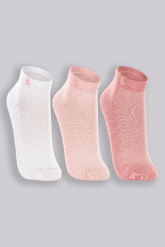 Kit 3 Meias Lupo Feminina Cano Curto Tamanho P conforto respirabilidade misto rosa