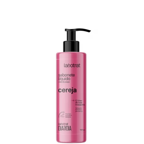 Labotrat Sabonete Líquido Corporal Cereja 190ml limpeza suave hidratação frutada