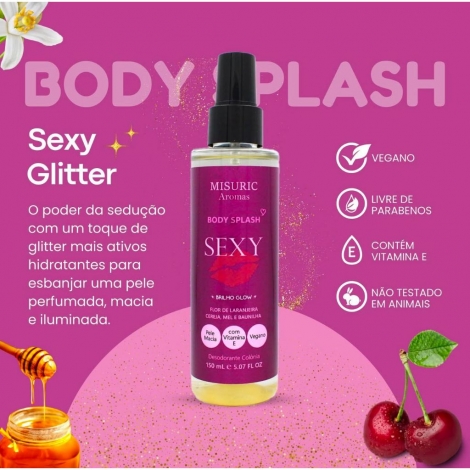 Misuric Body Splash Sexy 150ml fragrância sedutora feminina fixação prolongada