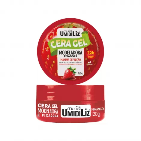 Muriel Cera Gel Umidiliz Morango 120g fixadora definidora