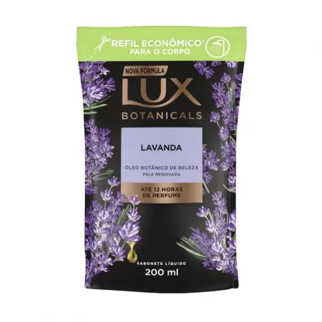 Lux Refil Sabonete Líquido Botanicals Lavanda 200ml hidratante relaxante